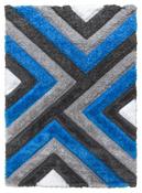 Luxus Cascade - 3D Shaggy Rug - Grey/Teal image