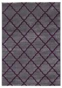 Toscana Lattice Geometric Rug - Grey &amp;amp; Purple image
