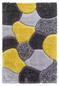 Luxus Stones - 3D Shaggy Rug - Yellow / Grey