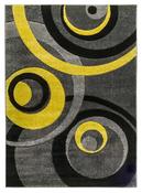 Vibe Circle Modern Rug - Grey/Black &amp;amp; Yellow image