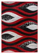 Vibe Flames Modern Rug - Grey &amp;amp; Red image