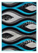 Vibe Flames Modern Rug - Grey &amp;amp; Teal image