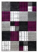 Vibe Squares Modern Rug - Grey &amp;amp; Purple image