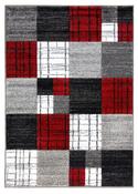 Vibe Squares Modern Rug - Red &amp;amp; Grey image