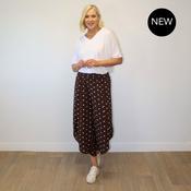 Sasha Wide Leg Pants (Brown Polka Dot) image