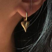 Large Peach Shaped heart pendant earrings