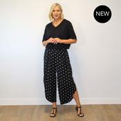 Sasha Wide Leg Pants (Black Polka Dot) image