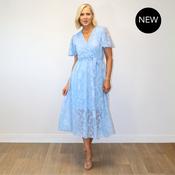 Rosie Floral Wrap Dress (Blue) image