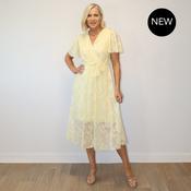 Rosie Floral Wrap Dress (Lemon) image