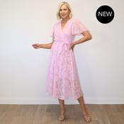 Rosie Floral Wrap Dress (Pink) image