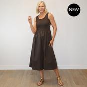 Amara Ribbed Dress (Brown) image