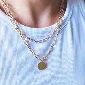Round Charm Layered Necklace (Gold) image
