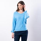 Lexie Batwing V-Neck Top (Blue)