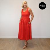 Amara Ribbed Dress (Red) image