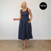 Amara Ribbed Dress (Navy) image