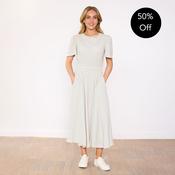 Eilish Dress (Cream/Blue)