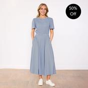Eilish Dress (Blue/Brown)