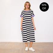 Rachel Dress (Navy Stripe/Lilac) image