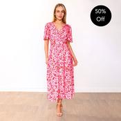 Teagan Dress (Pink/Red Floral)