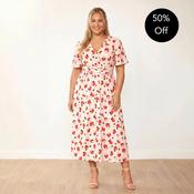 Teagan Dress (Peach Abstract) image