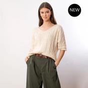 Anna V Neck Top (Beige) image