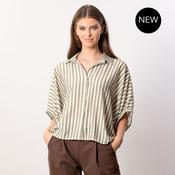 Athena Stripe Top (Khaki) image