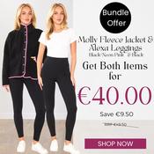 Molly Fleece Jacket (Black/Neon Pink Trim) &amp; Alexa Leggings for €40.00