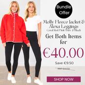 Molly Fleece Jacket (Coral Red/Pink Trim) &amp; Alexa Leggings for €40.00