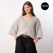 Emily V Neck Batwing Top (Grey) image