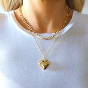 Heart Double Necklace (Gold) image