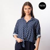 Julia Top (Navy Polka Dot) image