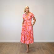 Kennedy Dress (Pink/Red Garden Print)
