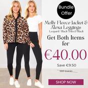Molly Fleece (Leopard Print/Black Trim) &amp; Alexa Leggings (Black) for €40.00