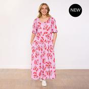 Blaire Dress (Blush Coral Bloom)