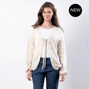 Nina Tie Front Cardigan (Cream)