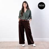 Nora Wide Leg Trousers (Brown) image