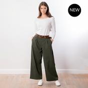Nora Wide Leg Trousers (Khaki)