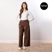 Nora Wide Leg Trousers (Brown) image