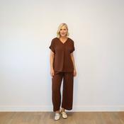 Quinn V-Neck Co-ord (Brown)