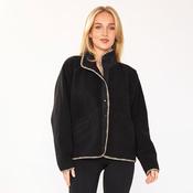 Molly Fleece Jacket (Black/Leopard Trim) image