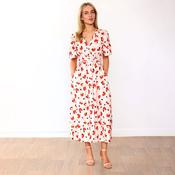 Teagan Dress (Peach Abstract)