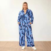 Vogue Jumpsuit (Navy/Orange Abstract)