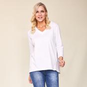 Riley V Neck Top (White) image