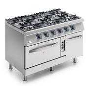 Mastro Gas range on static gas oven GN 2/1 and closed cabinet, 6 burners image