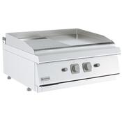 Mastro 700 Gas griddle plate, tabletop model, 1/2 smooth and 1/2 grooved chromed plate 