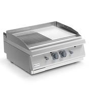 Mastro 700 Gas griddle plate, tabletop model, 1/2 smooth and 1/2 grooved plate 
