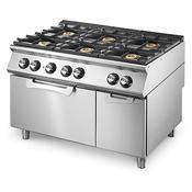 Virtus Gas range on static electric oven GN 2/1 and closed cabinet, 6 burners image
