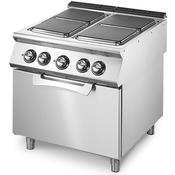 Virtus Electric range on static electric oven GN 2/1, 4 square hot plates image