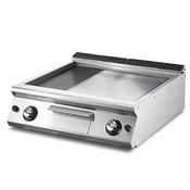 Virtus Gas griddle, top version, 1/3 grooved plate and 2/3 smooth chromed plate
