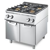 Virtus Gas range with 4 burners on closed cabinet, pressed working top image